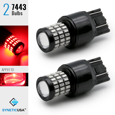 #ad 2x 7443 7444 7440 High Power Red Brake Tail Stop Dual Filament LED Light Bulbs $15.49