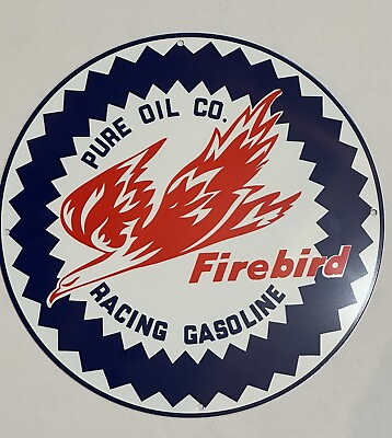 #ad Vintage Style Pure Firebird Racing Gasoline Oil Gas Steel Metal Sign $49.00