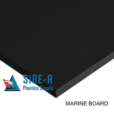 #ad MARINE BOARD HDPE HIGH DENSITY POLYETHYLENE BLACK 3 8quot; THICK PICK YOUR SIZE^ $71.24