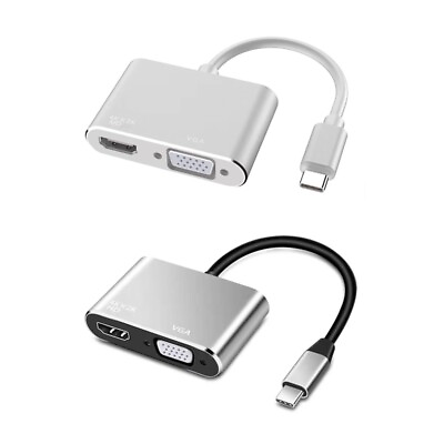 #ad USB Type C Adapter Docking Station with USB C Docking Station 3.5mm $13.09
