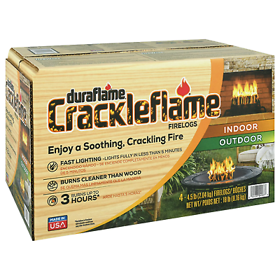 #ad Duraflame Crackleflame 4.5lb Firelogs 3 Hour Burn 4 Pk Case $20.68