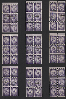 #ad US USED #1035a LOT of 9 CANCELLED Liberty Series Booklet Panes Statue of Liberty $9.97