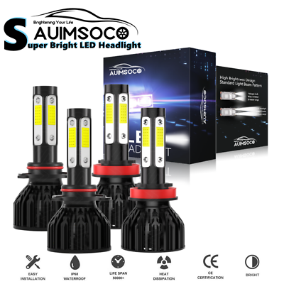 #ad 9005H11 LED Headlight Super Bright Bulbs Kit High Low Beam White Upgrade Kit $39.99