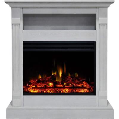 #ad Cambridge Electric Fireplace Heater 37quot;x33.9quot;x10.4quot; WhiteMantel EnhancedRemote $428.74