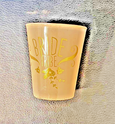 #ad Bride Tribe Gold Letter Shot Glass Measuring Cup Shot Glass Excellent $6.95