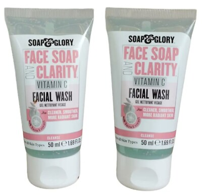 #ad #ad 2 NEW Soap amp; Glory Face Soap amp; Clarity Vitamin C Facial Wash 1.7oz TRAVEL SIZE $9.00
