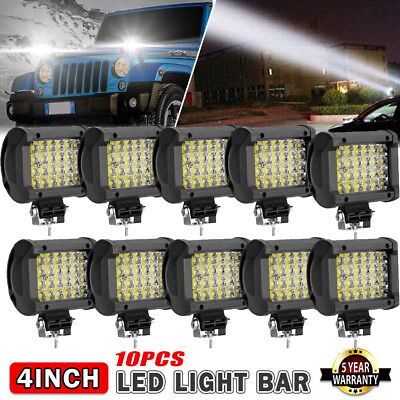 #ad Lots 4quot; LED Work Light Bar 4WD Offroad SPOT Pods Fog ATV SUV Driving Lamp White $12.99