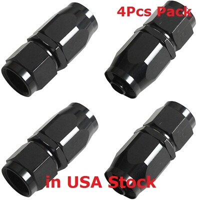 #ad #ad 4PCs 6AN AN6 6AN BLACK STRAIGHT SWIVEL FUEL OIL HOSE END FITTINGS $10.45