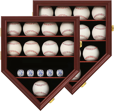 #ad Baseball Display Case 12 Baseball Holders for Balls Display Baseball Display Wal $55.99