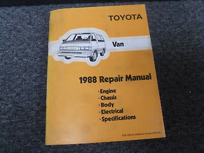#ad 1988 Toyota Passenger Cargo Van Shop Service Repair Manual LE $118.53