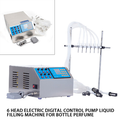 #ad 6 Head Semi Automatic Electric Liquid Filling Machine Bottle Filler Pump 5000ml $470.25