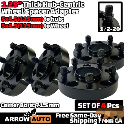 #ad 4x 1.25quot; 5x4.5quot; 115mm Hub Centric Adapter Spacer Fit Cherokee Wrangler Liberty $101.19