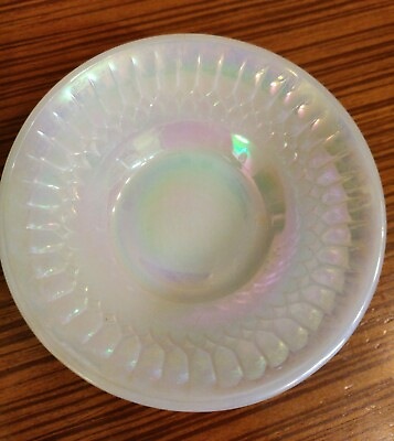 #ad Federal Glass Iridescent Rainbow Bowl Dessert Side Dish VINTAGE $12.00
