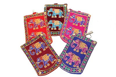 #ad Christmas Gift 5 Set Of Indian Embroidered Work Mobile Money Purse Handbag Pouch $27.38