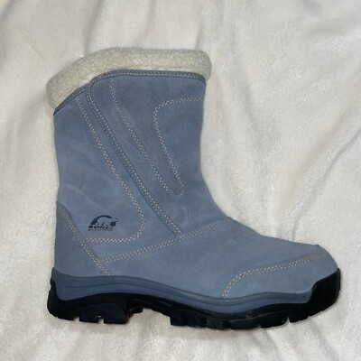 #ad Sorel Waterfall Womens 8.5 Blue Suede Zip Thinsulate Insulation Boot NL1964 408 $38.22