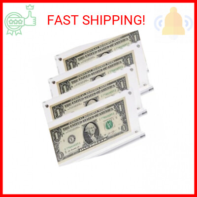 #ad IEEK Acrylic Dollar Bill Display Case Dollar Frame Clear Paper Money Holders Cur $33.50