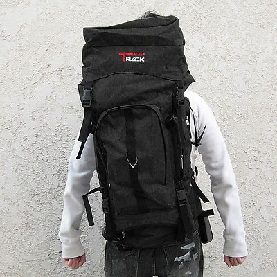 #ad BLACK BACKPACK Camping Travel Outdoor Tactical Backpack Rucksacks Sport XL $51.39