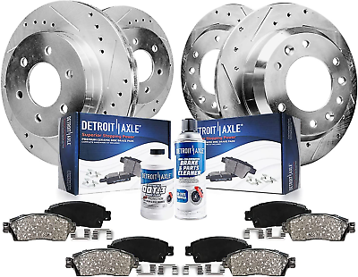 #ad All 4 Front and Rear Drilled and Slotted Disc Brake Kit Rotors W Ceramic Pad $376.99