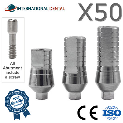 #ad 50 Straight Titanium Adapter Head Wide Platform Ø5.5mm Int Hex Dental Fixture $825.00