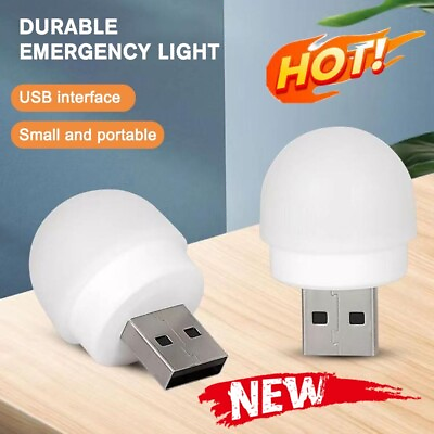 #ad USB Portable LED Mini Night Light Small Round Lamp Computer Power Reading Lamp J $1.00