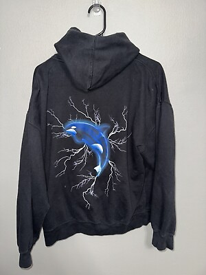 #ad Vintage Seaworld Killer Whale Lightning Sweater Youth Large $30.00