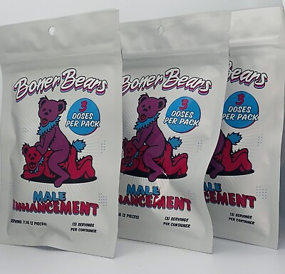 #ad Boner Bear Male Enhancement Gummies: 2 Packs 6 Count Per Bag total 12 count $22.50