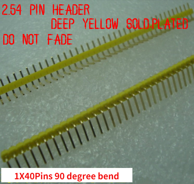 #ad 1500pcs 2.54mm Yellow Single Row Male 1X40 Pins 90 Degree Bend Header Strip $257.96