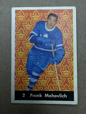 #ad 1960 61 Parkhurst FRANK MAHOVLICH Toronto Maple Leafs NHL Hockey Card #21 EX NM C $45.00