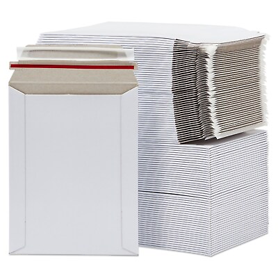 #ad 100 6quot; x 8quot; White CD DVD Photo Ship Flats Cardboard Envelope Mailer Mailers $1.95
