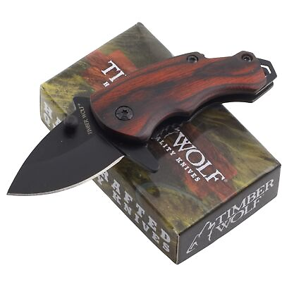 #ad Timber Wolf Mini Small Folding Pocket Knife EDC Pakkawood Handles $12.95