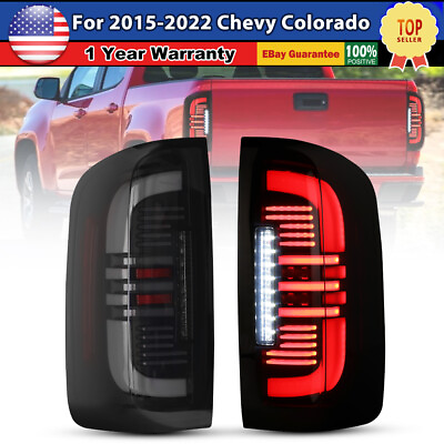 #ad LED Tail Lights For 2015 2022 Chevy Colorado Turn Signal Brake Lamps Smoke Lens $219.99