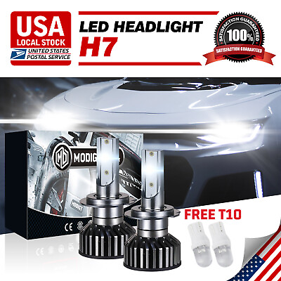#ad 2PCS H7 LED Headlight Bulbs Conversion Kit High Low Beam 6000K 12000LM Fog Lamp $12.99