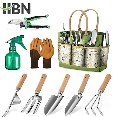 #ad HBN Garden Tool Set 9Pcs Heavy Duty Gardening Hand Tools with Fashion amp; Durable $28.49