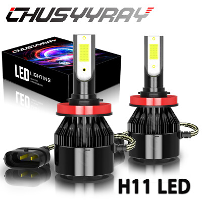 #ad Pair H11 H8 LED Headlight Super Bright Bulbs Kit White 6000K 12000LM Low Beam $14.39