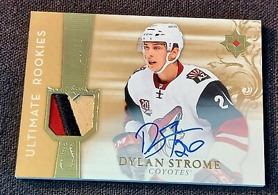 #ad 2016 17 Ultimate RPA Gold 25 Dylan Strome Retro Rookie Patch Auto RC #RRJ DS $35.00