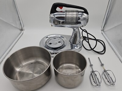 #ad Vintage Dormeyer Silver Chef Stand Mixer Model 4300 w 2 Bowls amp; Beaters Works $64.99