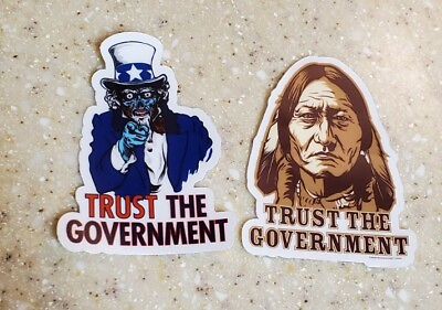 #ad TRUST THE GOVERNMENT Stickers Lot of 4 two each $11.99