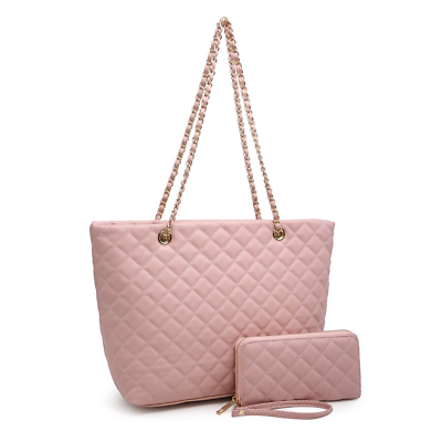 #ad Poppy Quilted Women Handbags Purses Leather Tote Bag Satchel Wallet Set 2Pcs Cha $38.61