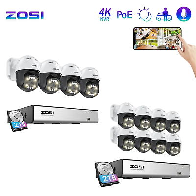 #ad ZOSI 8CH 4K 8CH NVR 5MP PT PoE Home Security Camera System AI Person Detection $339.99