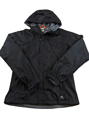 #ad Nike ACG Fit Storm Nylon Hooded Waterproof Rain Full Zip Jacket Mens Small Black $54.14