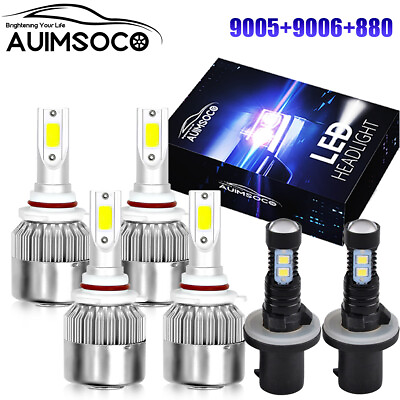 #ad For Chevy Silverado 2500 99 02 COB LED Headlight Kits High Low BeamFog Bulbs $36.99