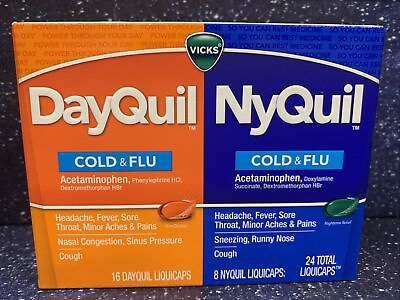 #ad Vicks DayQuil amp; NyQuil LiquiCaps Pack of 24 Cold amp; Flu Exp 8 25 $9.88