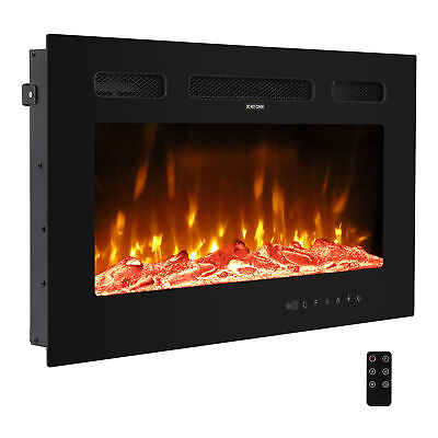 #ad #ad Recessed Wall Mounted Electric Fireplace Insert Heater Remote LED FlameSleL $91.99