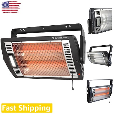 #ad Customizable Angle Quartz Radiant Heater with Halogen Light Garage Must Have $129.99