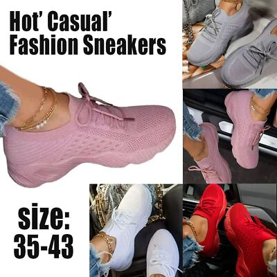 #ad Womens Running Trainers Ladies Sneakers Slip On Walking Gym Comfy Fashion Shoes $16.83
