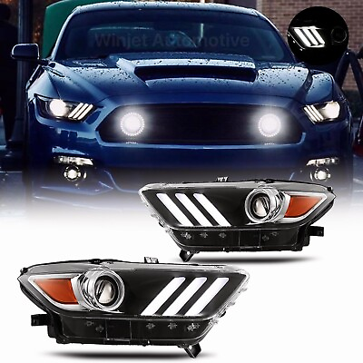 #ad #ad For 2015 2016 2017 Ford Mustang Headlights Projector Headlamps HID Xenon LED DRL $279.99