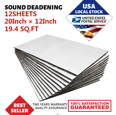 #ad 19.4sqft Sound Deadening Proofing Mat Automotive Insulation Door Bonnet 0.27quot; $27.99