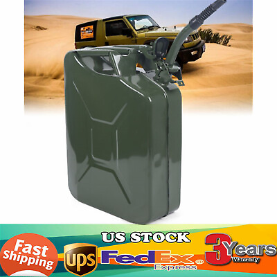 #ad 5 Gallon 20L NATO Style Steel Can Oil Gasoline Gas Steel Tank with Spout $39.80