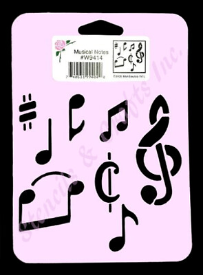 #ad MUSICAL NOTES STENCIL MUSIC TEMPLATE PAINT CRAFT COLOR ART NEW BY STENSOURCE $4.25