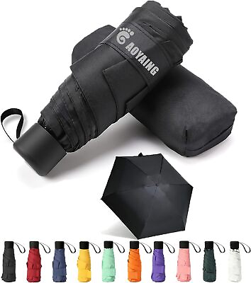 #ad GAOYAING Travel Umbrella Mini Umbrellas for Rain Sunamp;Rain 34 Inches Black $21.83